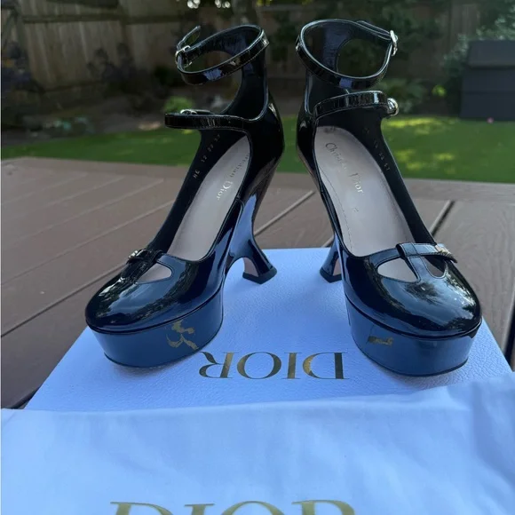 Dior Black Patent Leather Heels37 (7)
